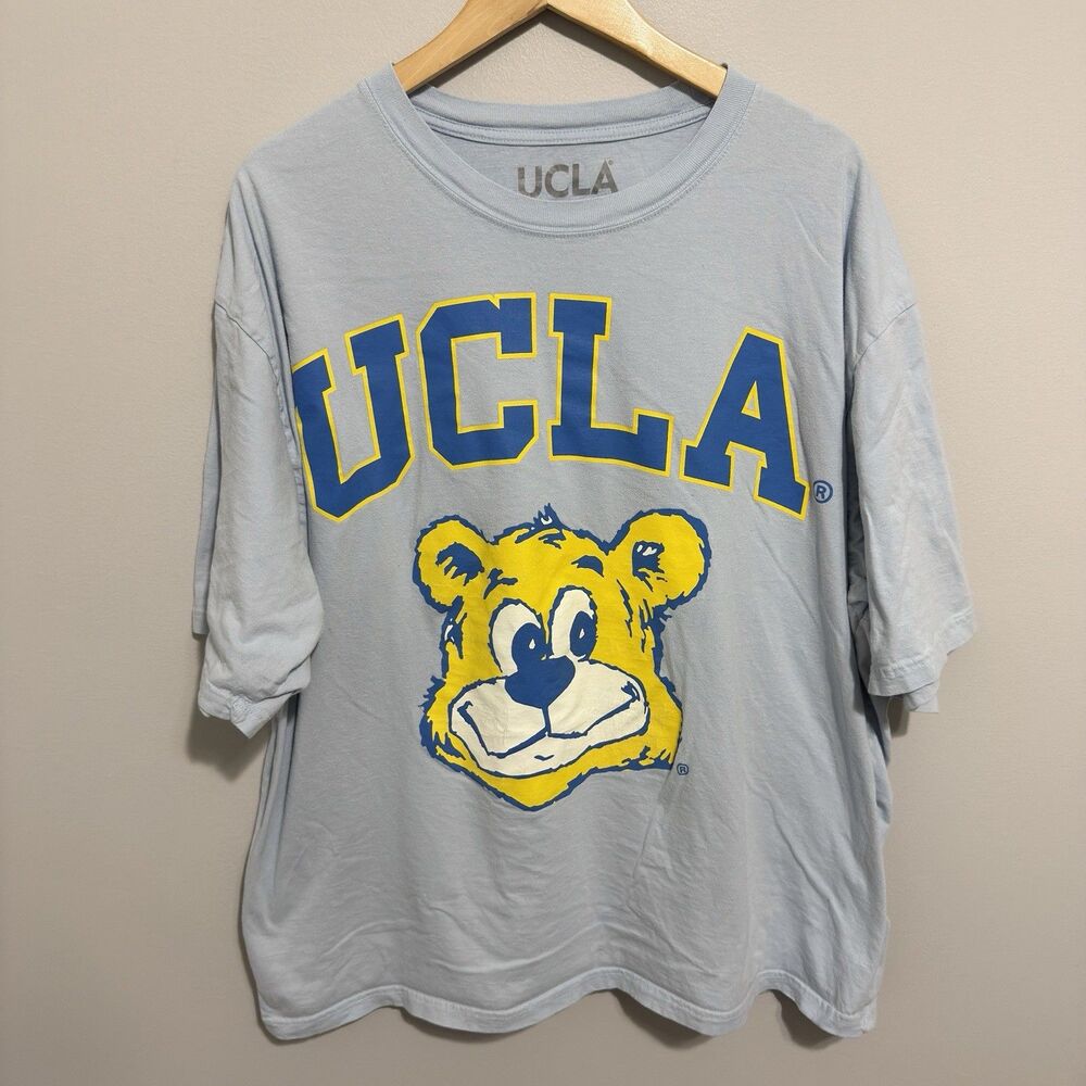 UCLA Shirt Joe Bruin Big Print Y2K Men’s Size 2XL Light Blue